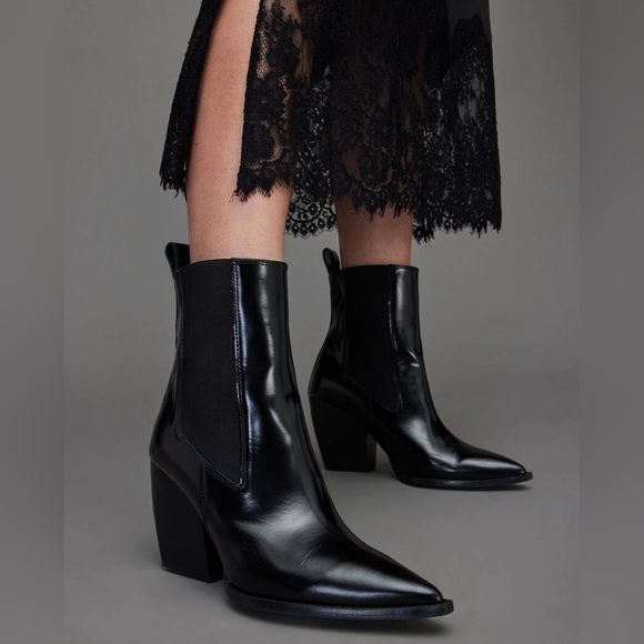 All Saints Ria Pointed Toe Leather Boots | 41 (US 11) - Picture 13 of 14